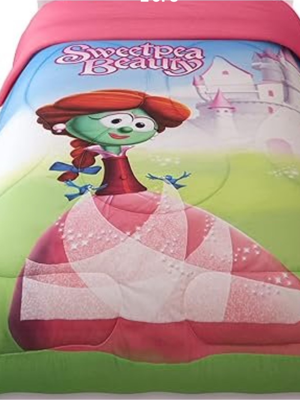 VeggieTales Sweetpea Beauty Pink Princess Comforter for Kids Brand New